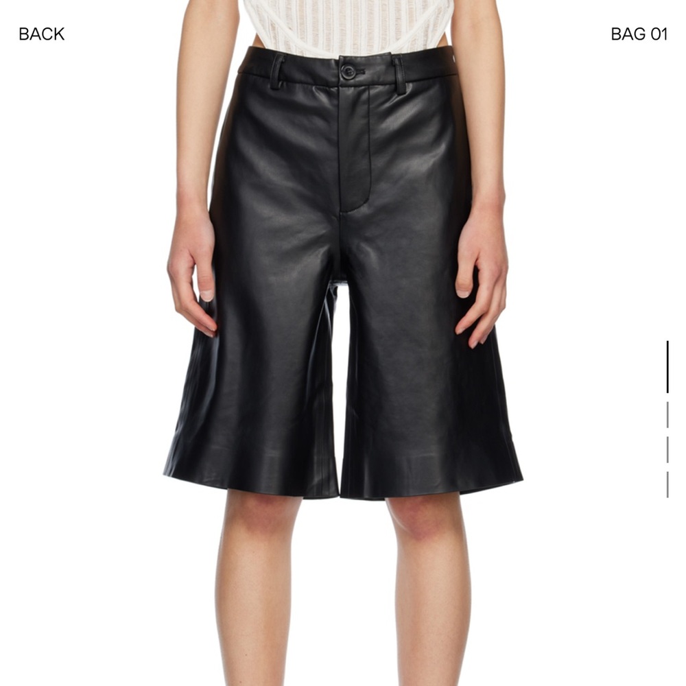 HOLZWEILER Black Celest Faux-Leather Shorts